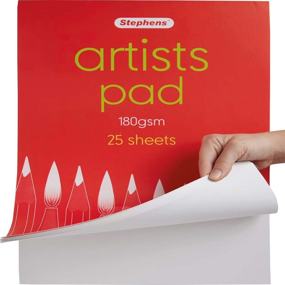 image 1 of Stephens Artists Pad 180gsm, 25 Sheets, White, A3