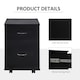 image 5 of HOMCOM Pedestal Office Mobile Filing Cabinet 2 Drawer Black