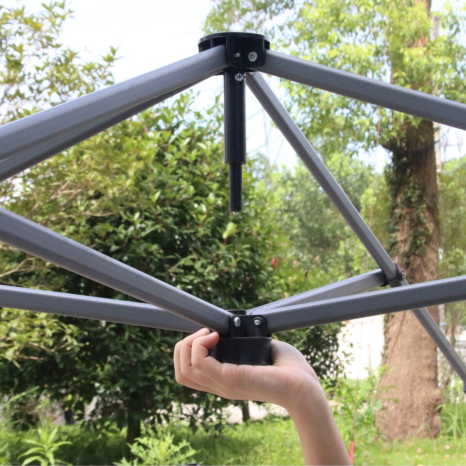 image 1 of Outsunny Pop Up Gazebo Foldable w/ Wheeled Carry Bag & 4 Weight Bags, Grey