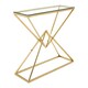 image 2 of Interiors by Premier Stunning Corseted Champagne Console Table, Geometric Design Hallway Table, Easily Maintained Modern Table Gold
