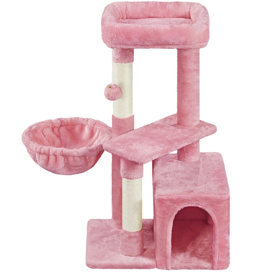 image 1 of Yaheetech 86.5 cm Plush Cover Cat Tree with Condo Pink
