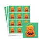 image 1 of Pumpkin Green Halloween Square Stickers 60mm - Sheet of 12