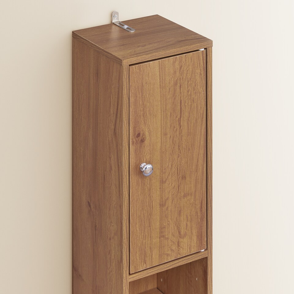 image 1 of SoBuy BZR34-II-PF,Tall Bathroom Storage Cabinet with 4 Adjustable Shelves and 1 Drawer | Brown | Dark Brown | 1