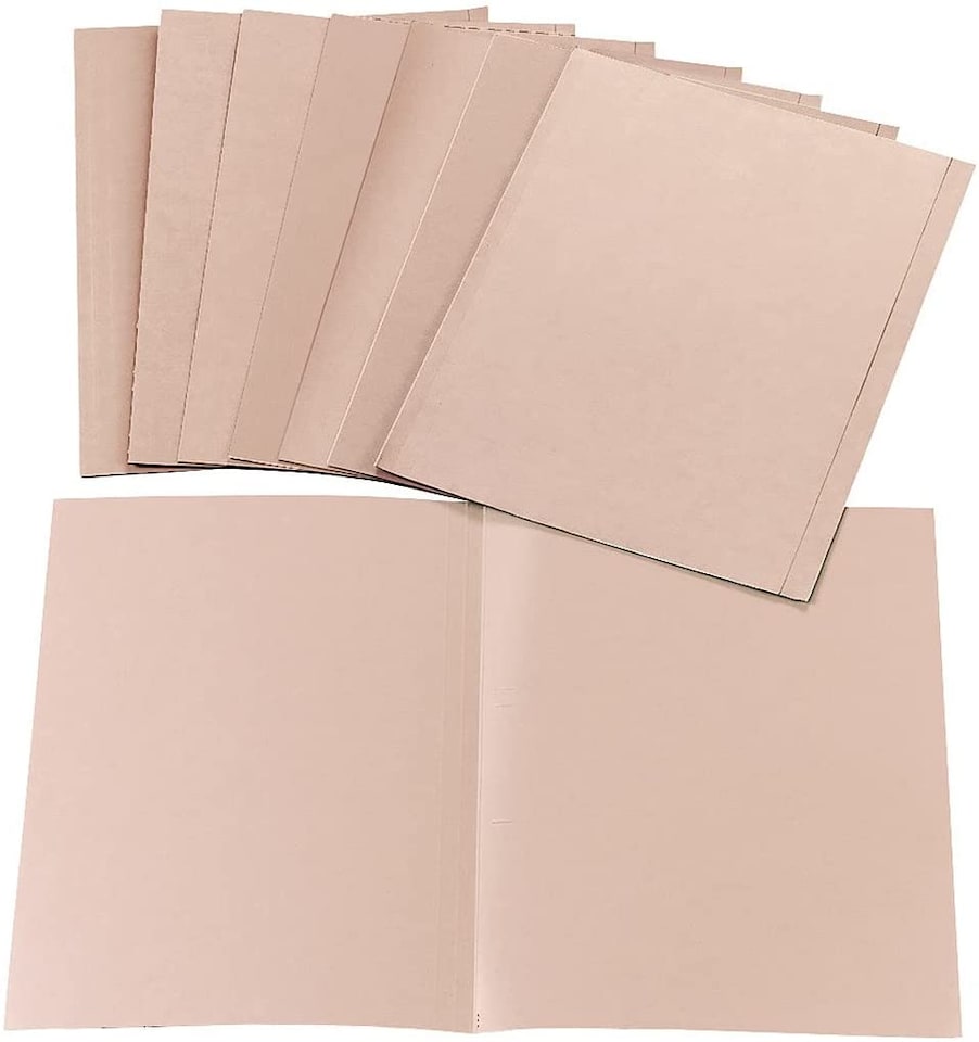 image 1 of Pack of 100 170gsm Foolscap Buff Kraft Square Cut Folders