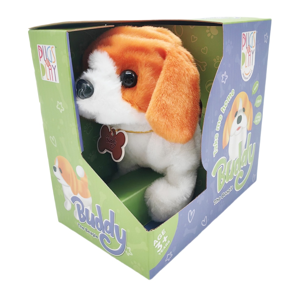 image 1 of Pugs at Play Buddy Interactive Walking Dog Plush Toy