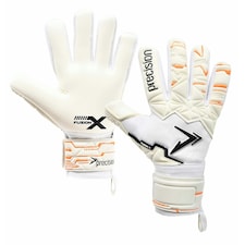 Precision Childrens/Kids Fusion X Pro Negative Duo Grip Goalkeeper Gloves - White/Fluorescent Orange/Black - 10