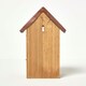 image 3 of Homescapes Wooden Blue Tit Bird Box House with Copper Roof Brown