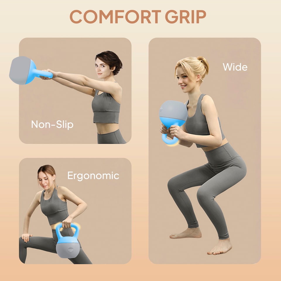 image 1 of SPORTNOW Soft Kettlebell, 8kg Kettle Bell with NonSlip Handle for Home Gym Weight Lifting and Strength Training | Multi