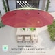 image 7 of Outsunny 4.4m DoubleSided Sun Umbrella Garden Parasol Patio Sun Shade Outdoor with LED Solar Light, NO BASE INCLUDED, Wine Red