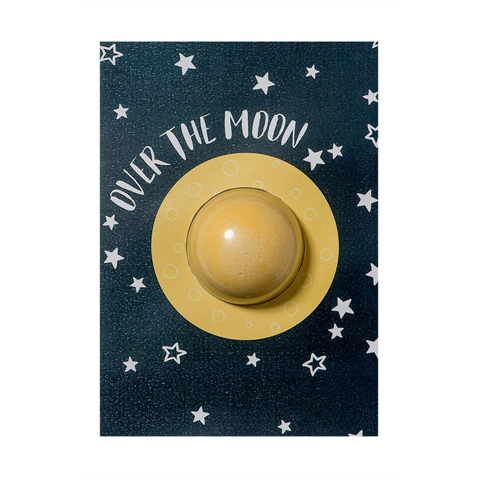 Bomb Cosmetics Greetings Card with Bath Bomb Over The Moon