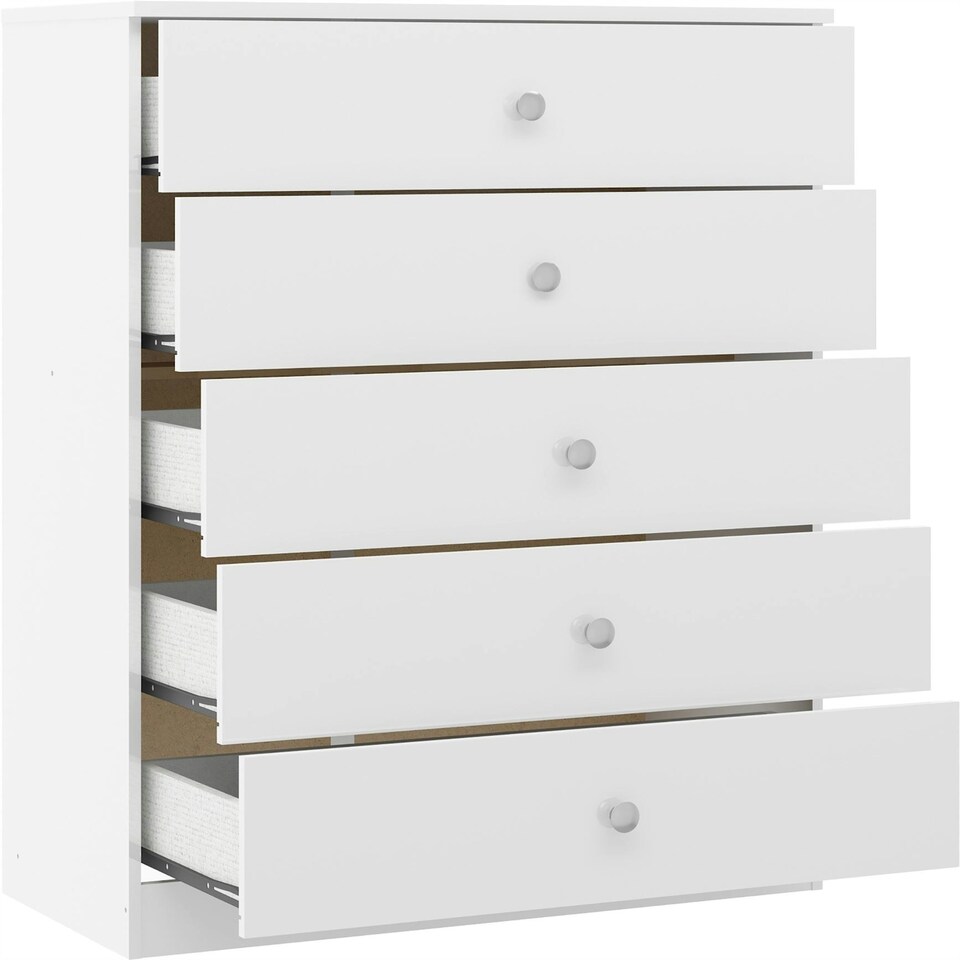 image 1 of Denver 5 Drawer Chest White