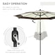 image 4 of Outsunny 2.7m Garden Parasol Umbrella with 8 Metal Ribs, Tilt and Crank, Coffee