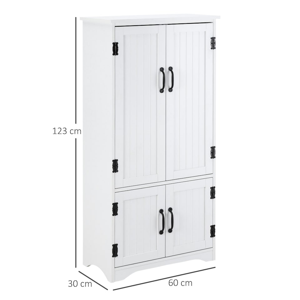 image 1 of HOMCOM Accent Floor Storage Cabinet, Kitchen Cupboard w/ 2 Large Doors