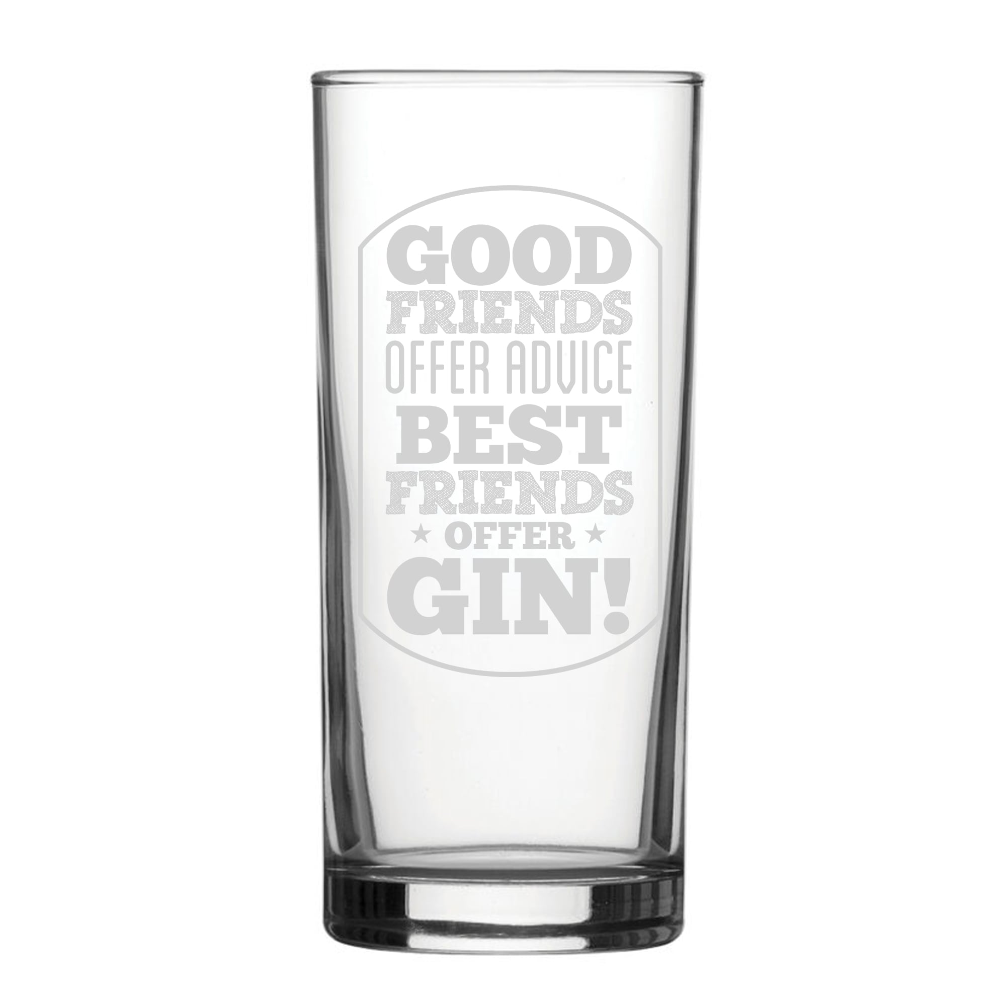 Personalised Best Friends Offer Gin Engraved Hiball Glass