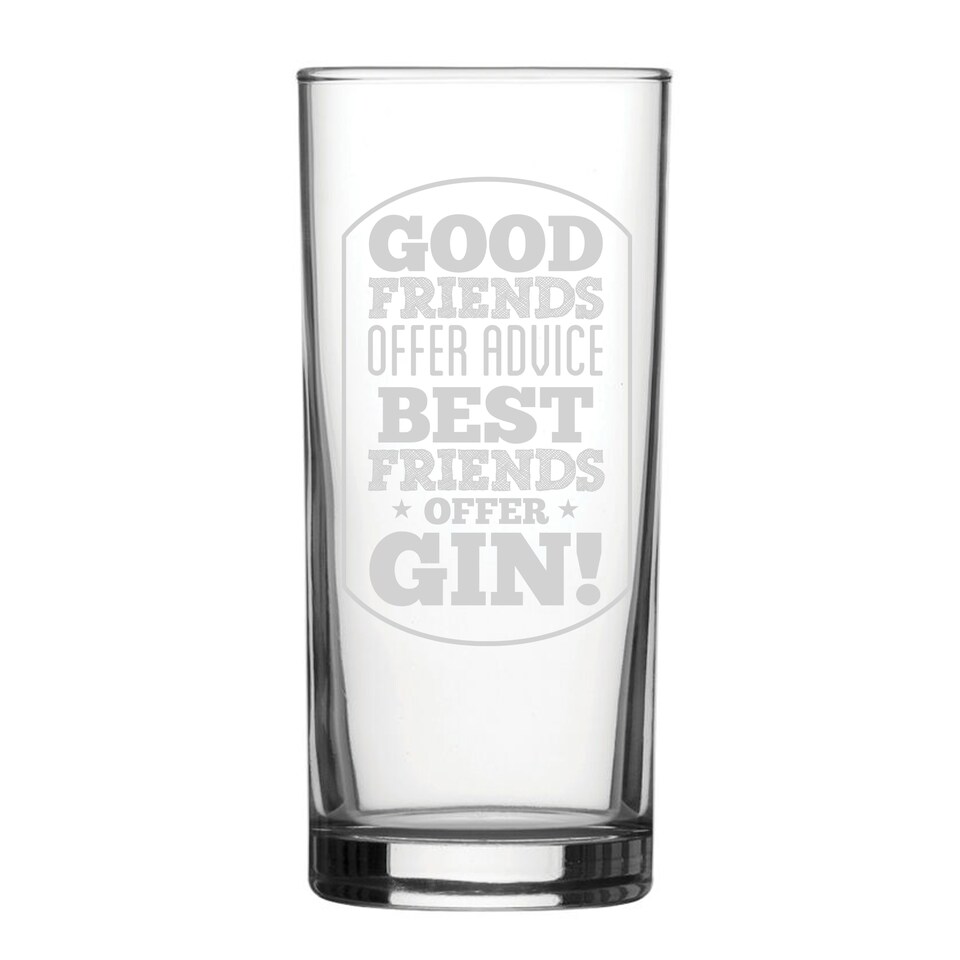 image 1 of Personalised Best Friends Offer Gin Engraved Hiball Glass