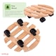 image 6 of Set of 2 30cm Wooden Plant Flower Pot Mobile Mover Trolley Stands