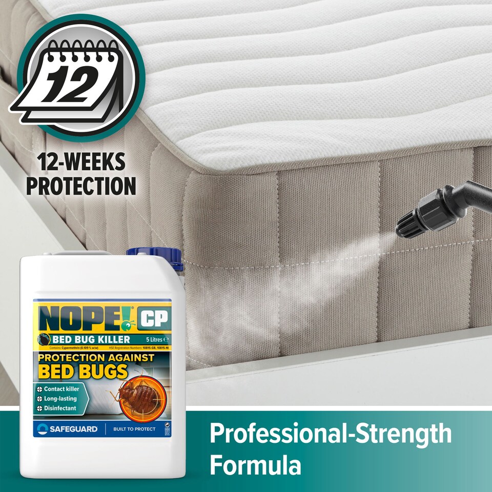 image 1 of NOPE CP Bed Bug Killer Spray Treatment (2x5L & Sprayer) Odourless & Non-Staining for Mattress, Bed Frames, Carpets, Furniture.