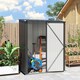 image 9 of Outsunny 5ft x 3ft Lean to Garden Shed, Metal Outdoor Storage Shed with Single Lockable Door, Tool Storage Shed for Garden, Patio, Black