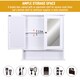 image 6 of kleankin Wall-mounted Bathroom Cabinet Mirror Door Organiser Storage Shelves Living Room White