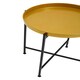 image 4 of Interiors By Premier Sleek Small Brass And Black Finish Side Table, Round Top Small Lounge Table, Contemporary Bed Side Table
