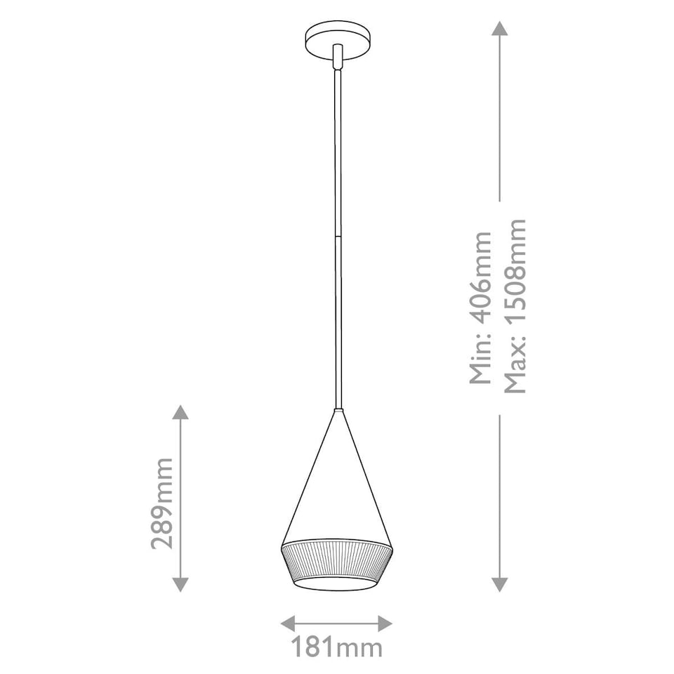 image 1 of Alora Mood Daphne Slim Pendant Ceiling Light Contemporary Matt Black, Natural 1x E27