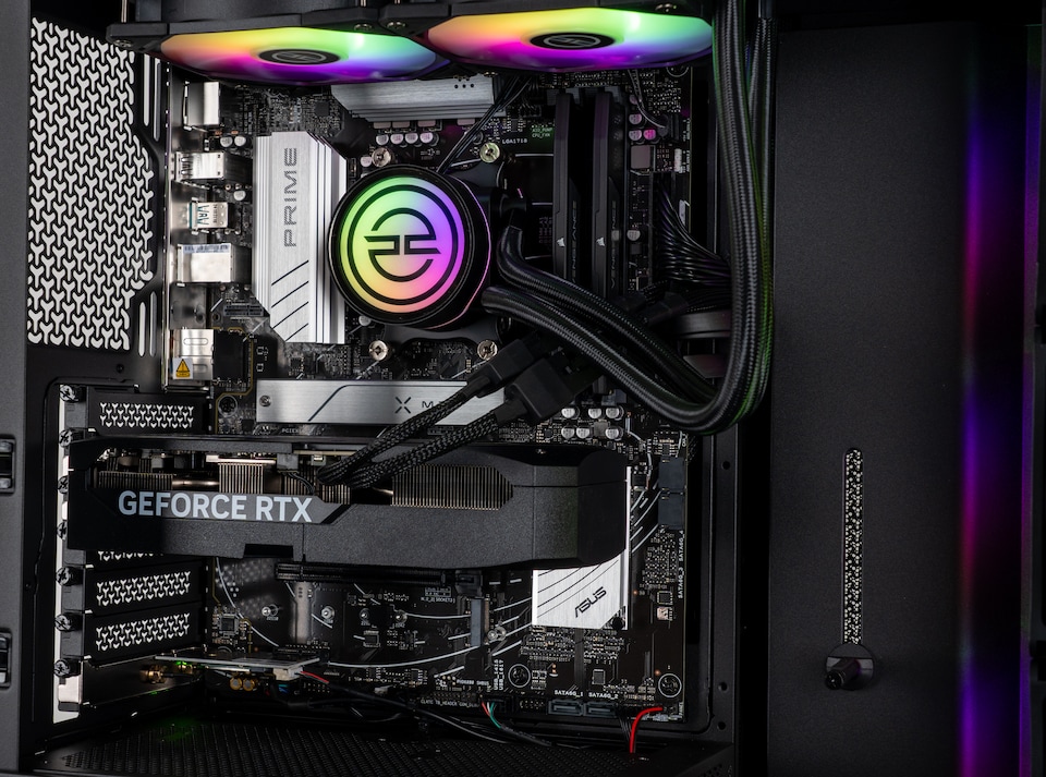 image 1 of PCSpecialist PRO Gaming PC - Ryzen 7 7700 Nvidia RTX 5070 32GB RAM 2TB M.2 SSD Windows 11 Home