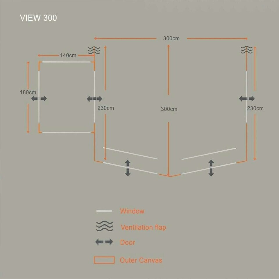 image 1 of View 300 Caravan Inflatable Porch Awning With Porch Extension