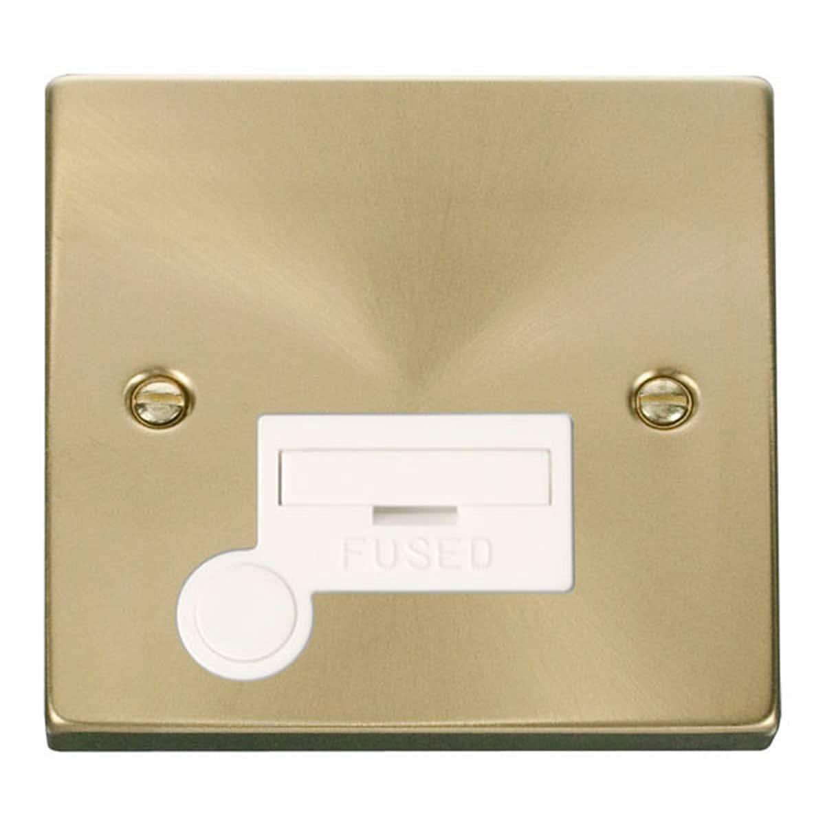 SE HOME Satin Brushed Brass 13A Fused Connection Unit With Flex Gold Satin Brass