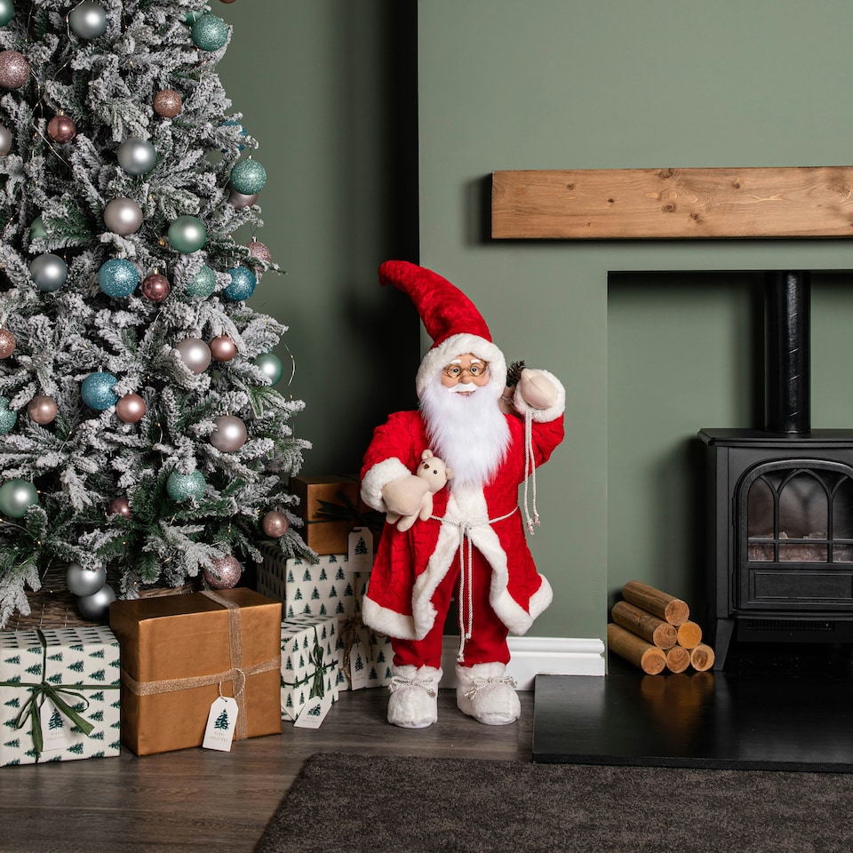 image 1 of 80cm Red Standing Mega Papa Noel Santa Claus Indoor Decoration