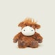 image 2 of Warmies Junior Highland Cow Microwavable, Weighted Teddy Bear for Anxiety and Relaxation Slightly Scented with French Lavender, Hot or Cold Plush Cuddly Toy, Junior Size