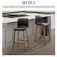 image 3 of HOMCOM Modern Wood Bar Chairs Kitchen Cafe Stools Dining Barstool Brown