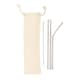 image 2 of XD Collection Stainless Steel Straw Set (Pack of 3) | Silver | Silver | One Size | 1