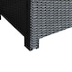 image 6 of Outsunny Garden Rattan Side Table,Wicker Coffee Desk, Glass Top, Black