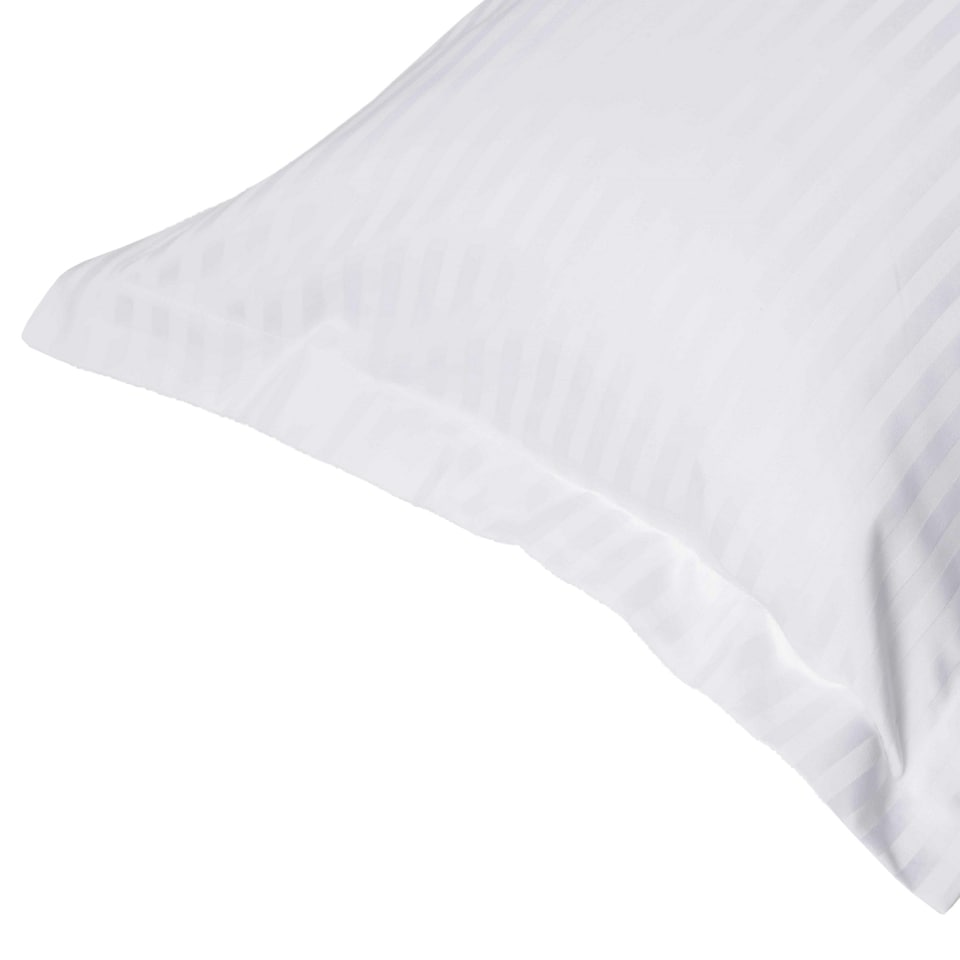 image 1 of Belledorm 540 Thread Count Satin Stripe Oxford Pillowcase - White - One Size