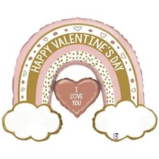 Rose Gold Valentine Rainbow Foil Helium Giant Balloon 102cm / 40 in