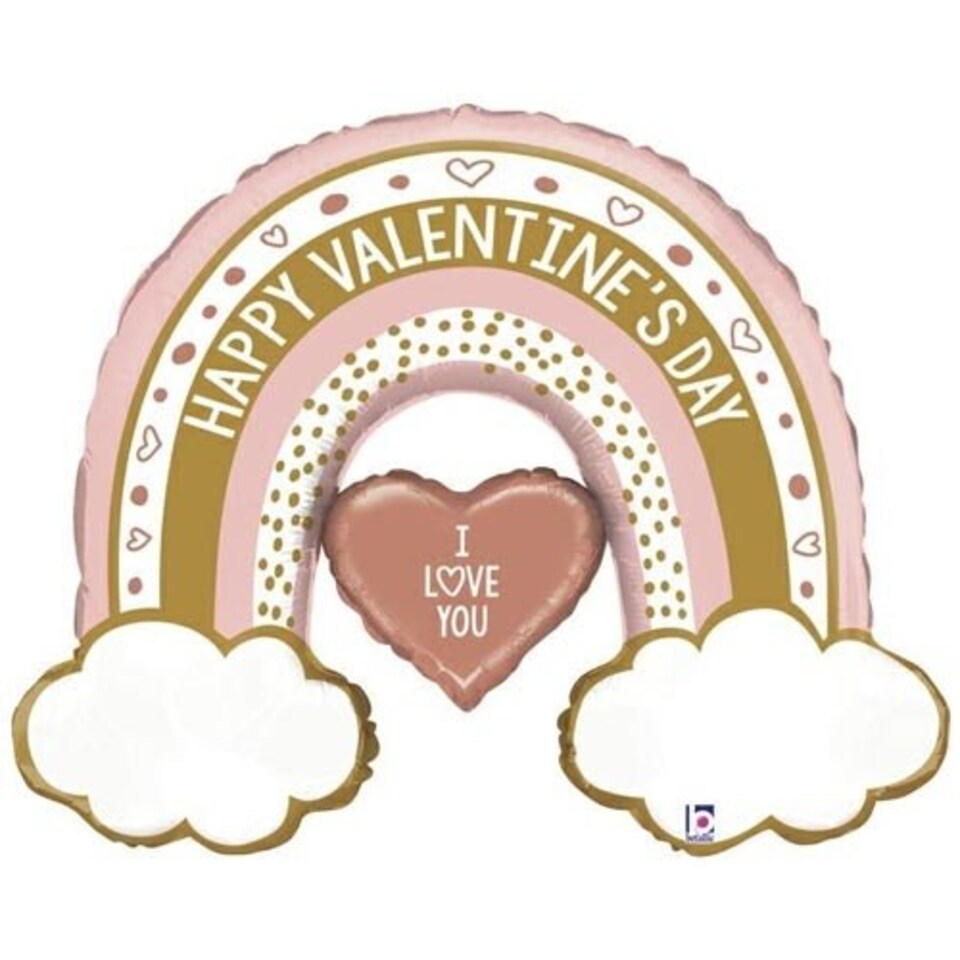 Rose Gold Valentine Rainbow Foil Helium Giant Balloon 102cm / 40 in