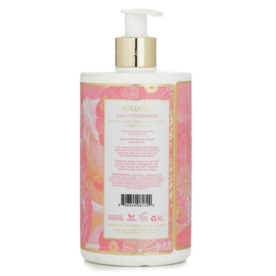image 1 of Saijo Persimmon Hand Lotion - Persimmon, Peach & Jasmine 081722 - 450ml/15.2oz
