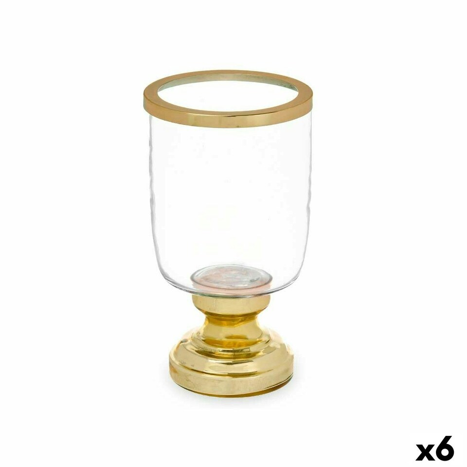 image 1 of Candleholder Wineglass Golden Steel 12 x 24,5 x 12 cm (6 Units) N/A