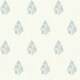 image 2 of Posy Wallpaper in Blue and Sage on Cream Multi