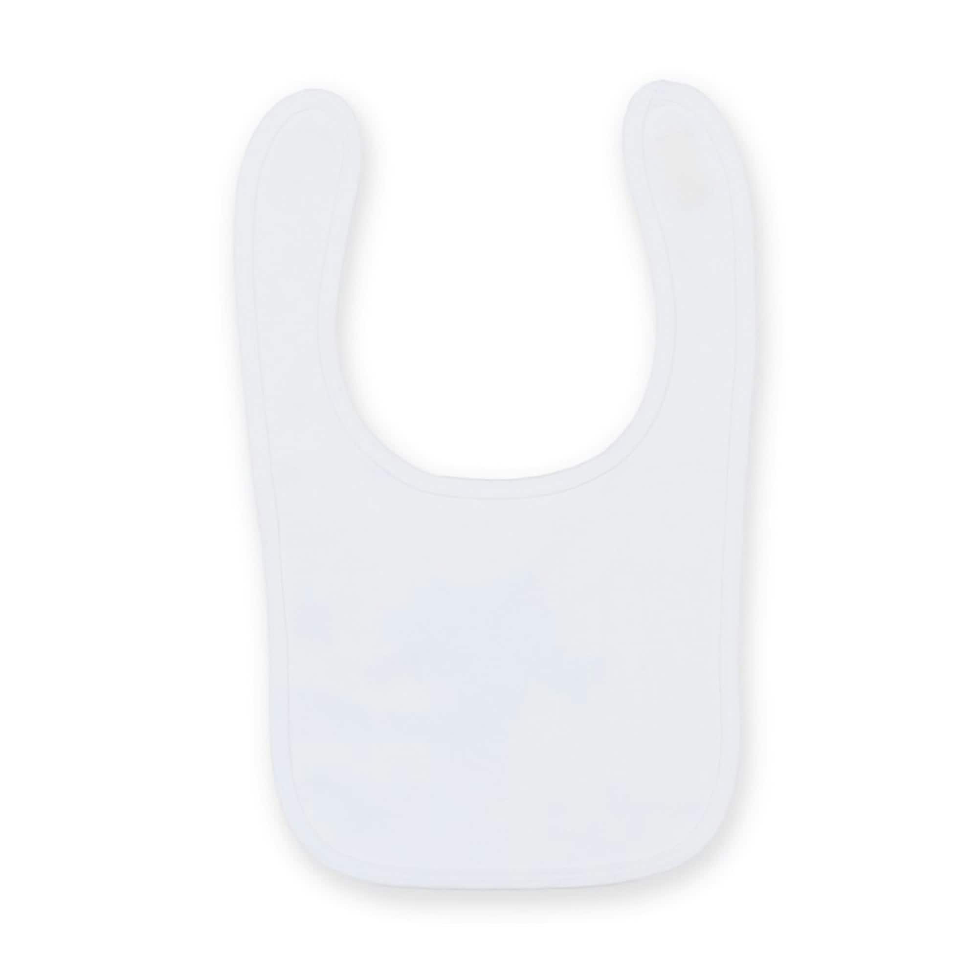 Larkwood Baby Unisex Plain & Contrast Bib - White - One Size