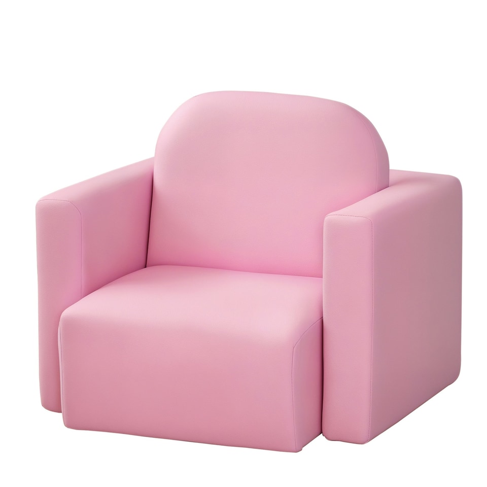 image 1 of HOMCOM Kids Sofa Set 2 in 1 Child Table and Chair Set Toddler Armchair Pink 