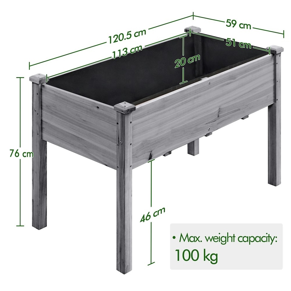 image 1 of Yaheetech Fir Wood Garden Bed Rectangle Raised Planters
