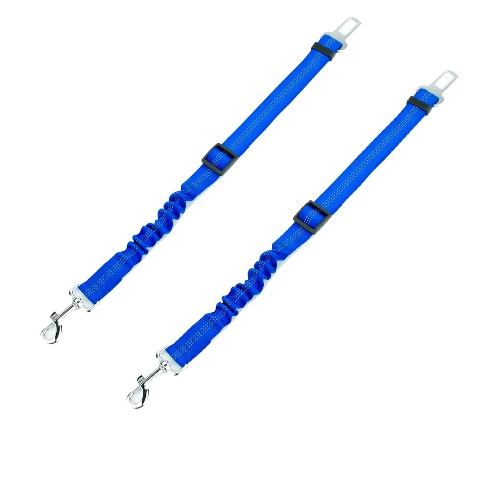image 1 of KCT Blue Car Seatbelt for Dogs - 2 Pack Blue | L