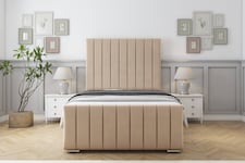 Sloomy California Pebble Plush Bed Frame With 50" Upholstered Headboard 4' Small Double