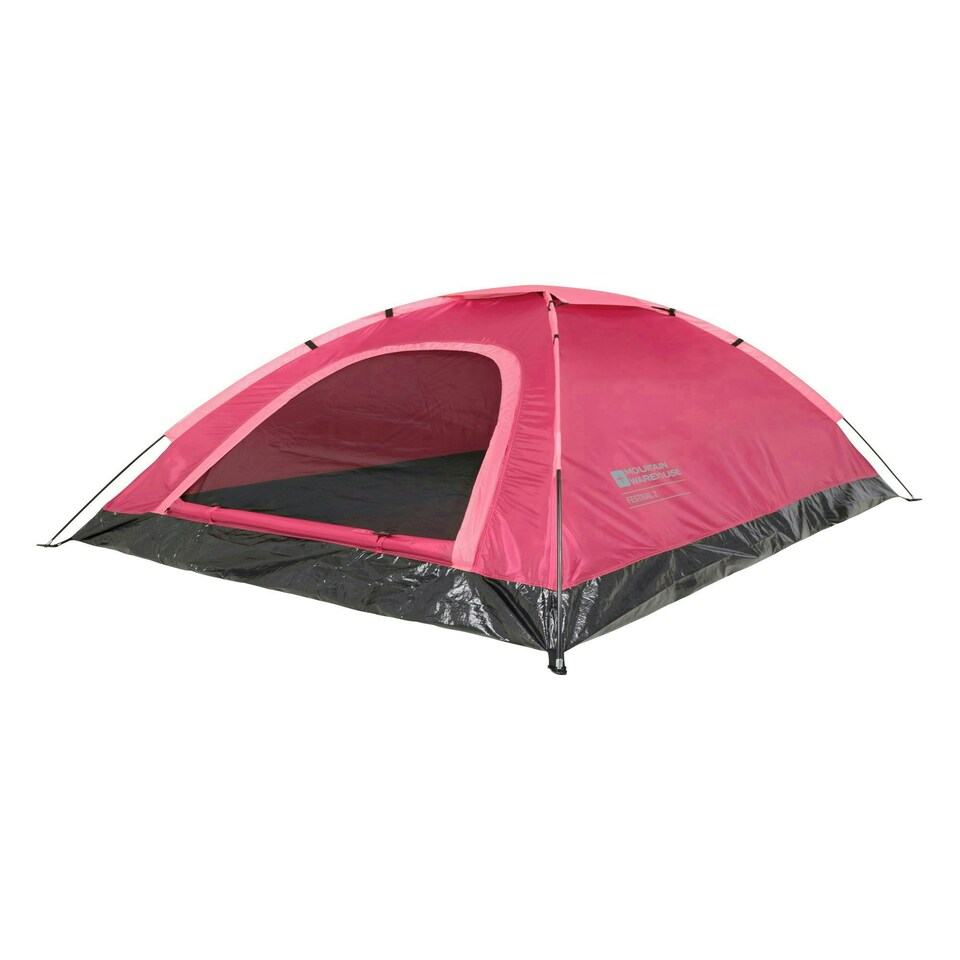 image 1 of Mountain Warehouse Festival 2 Man Tent - Water Resistant Two Person Dome Camping Pink | One Size