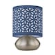 image 3 of Set of 2 Jenson - Brushed Chrome Touch Table Lamps Blue Cut Out Shade