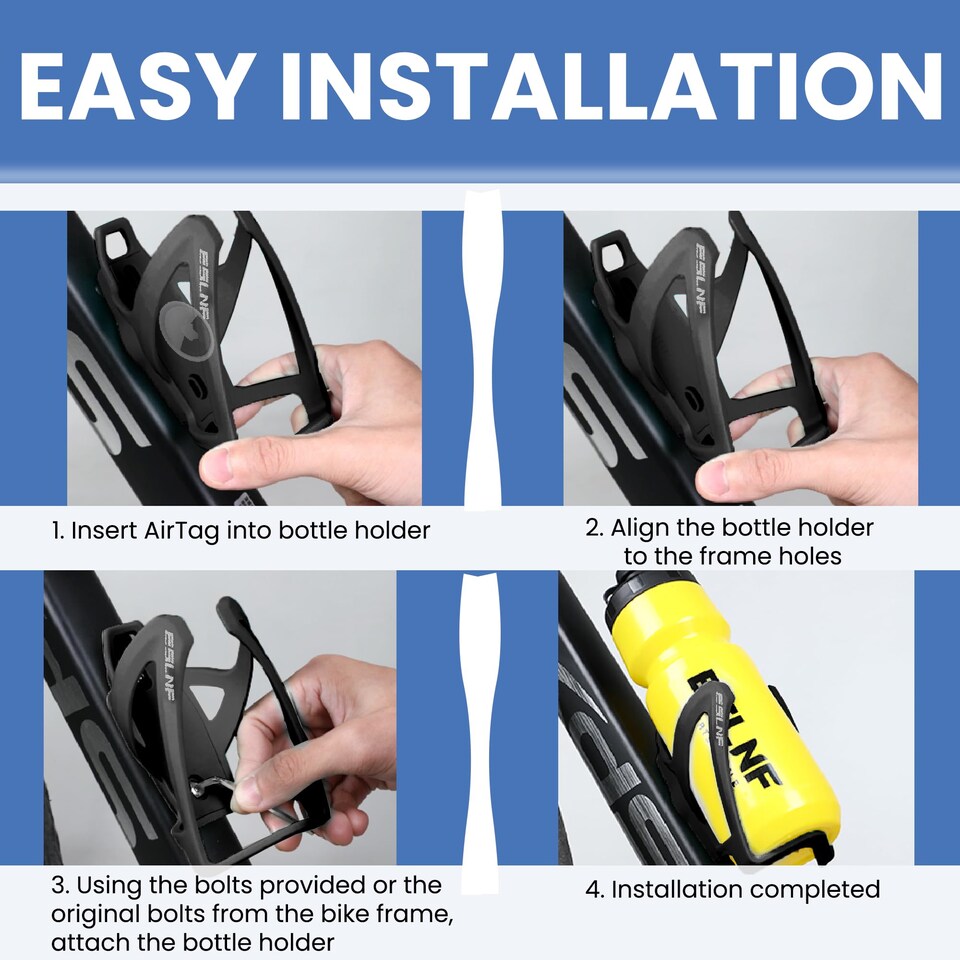 image 1 of AirTag Bike Bottle Holder with Hidden Apple AirTag Holder (With P09 Tracker)