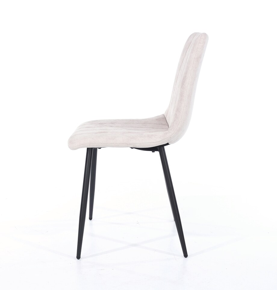 image 1 of Aspen White 80cm Square Dining Table with 2 Upholstered Cord Fabric Straight Stitch Chairs - Compact Modern Dining Set | White | Natural | 1