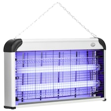 Outsunny 30W Electric Fly Zapper, Bug Zapper with UK Plug, 2 UV Bulbs, Hanging Chain, OnOff Switch and Removable Catch Tray