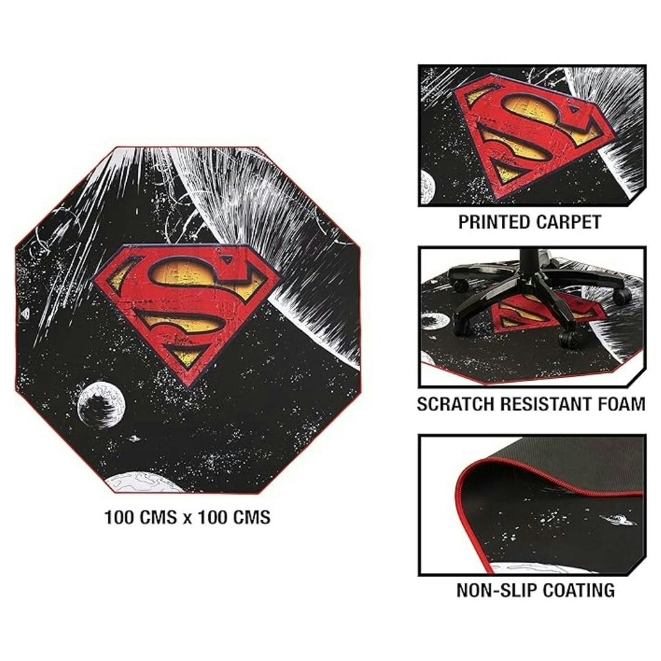 image 1 of Superman Gaming Floor Mat Black